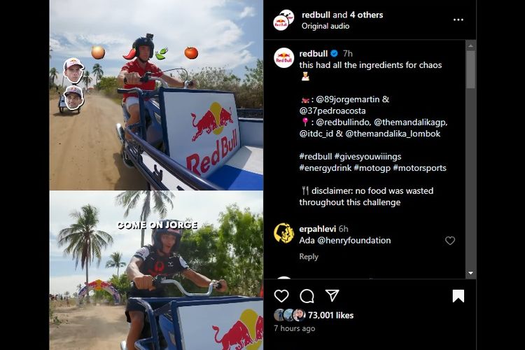 Jorge Martin dan Pedro Acosta balapan menggunakan becak motor jelang MotoGP Indonesia 2024