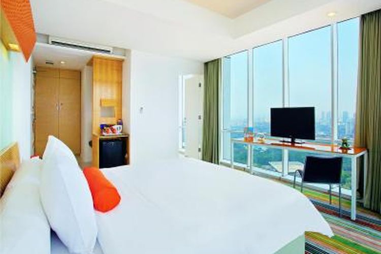 Kamar di Harris Suites Fx Sudirman, Jakarta.