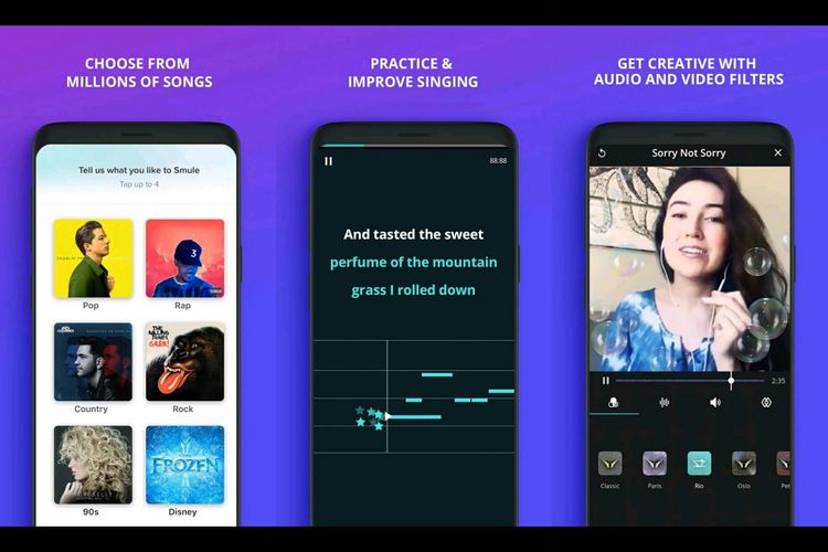 Ilustrasi aplikasi Smule.