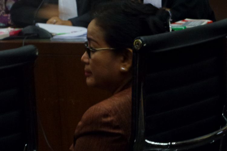 Mantan anggota Komisi II DPR RI Miryam S Haryani dihadirkan sebagai saksi dalam sidang kasus e-KTP di Pengadilan Tipikor, Jakarta, Kamis (23/3/2017).