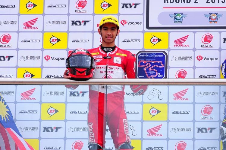 Andi Gilang menjadi runner up race kedua kelas SS600 di Asia Road Racing Championship 2019 di Australia, Minggu (28/4/2019).