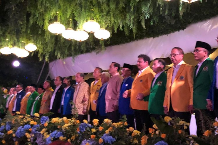 Suasana pembukaan Silaturahmi Nasional Koalisi Indonesia Bersatu di di Hutan Kota Plataran, Senayan, Jakarta, Sabtu (4/6/2022). 