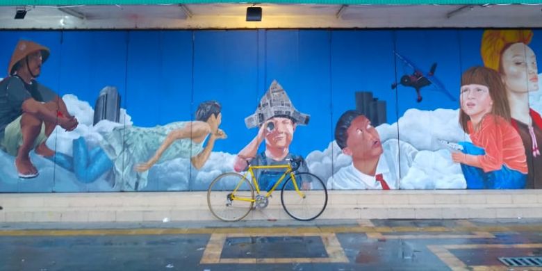 Mural di Jalan Gatot Subroto, Solo, karya anggota Komunitas Surakarya