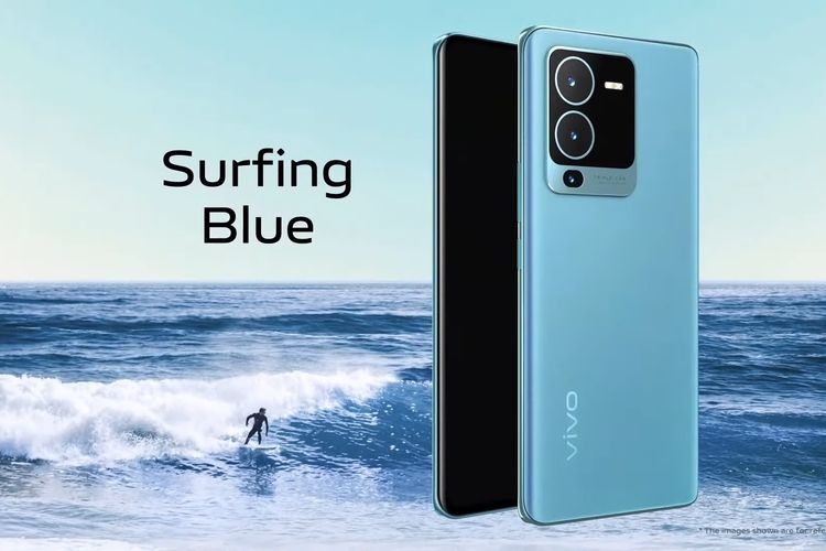 Vivo V25 Pro varian warna Surfing Blue.