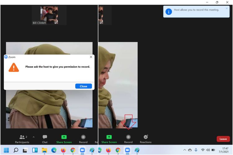 Cara merekam Zoom sebagai peserta.