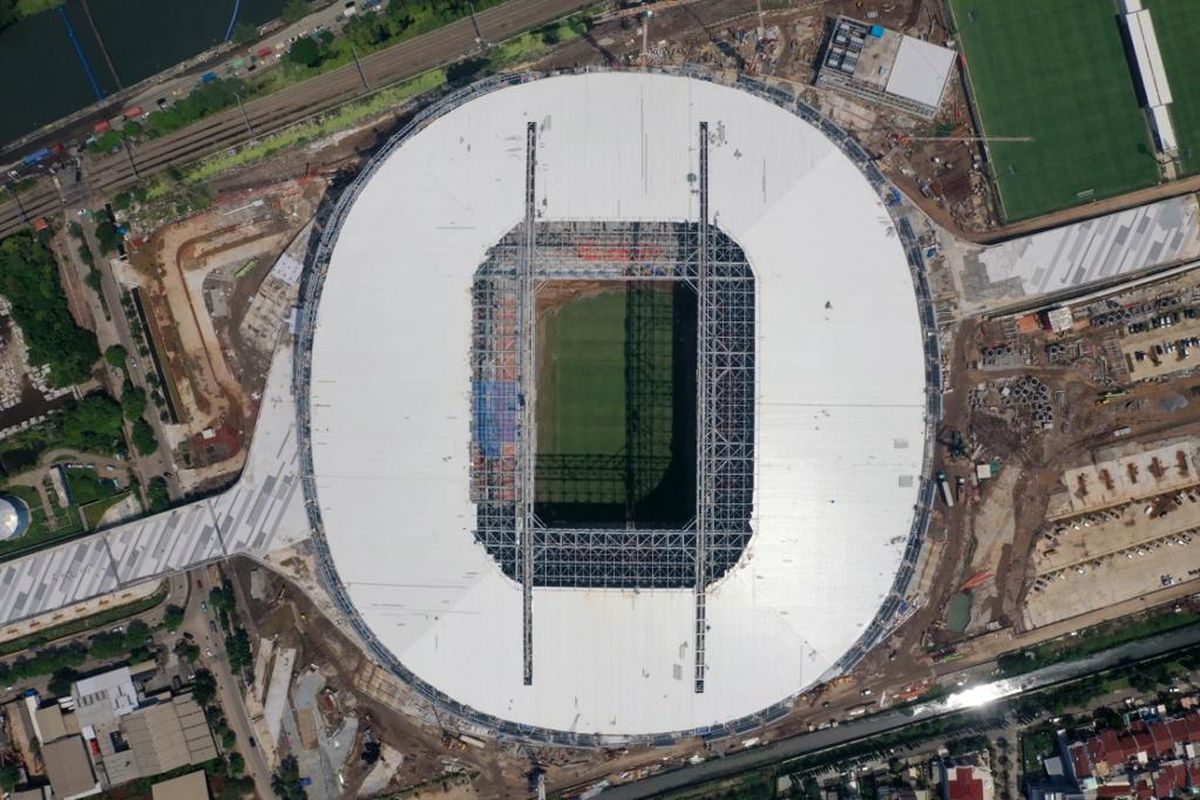 Progres konstruksi Jakarta International Stadium
