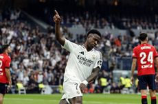 Real Madrid Vs Osasuna 4-0: Vinicius Hattrick, Los Blancos Dominasi