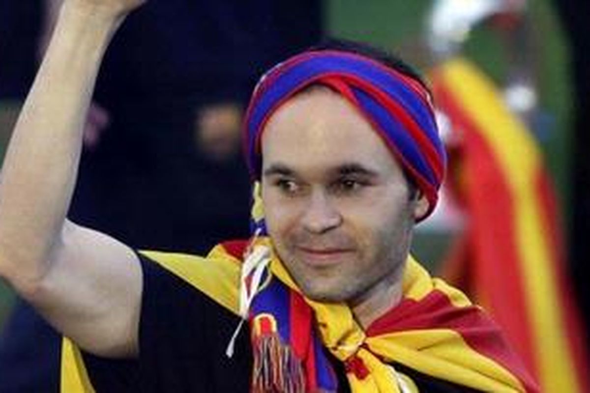 Gelandang Barcelona, Andres Iniesta.
