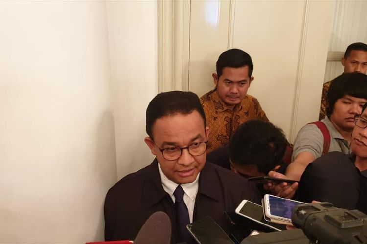 Gubernur DKI Jakarta Anies Baswedan di Balairung, Balai Kota, Jakarta Pusat, Senin (5/8/2019)