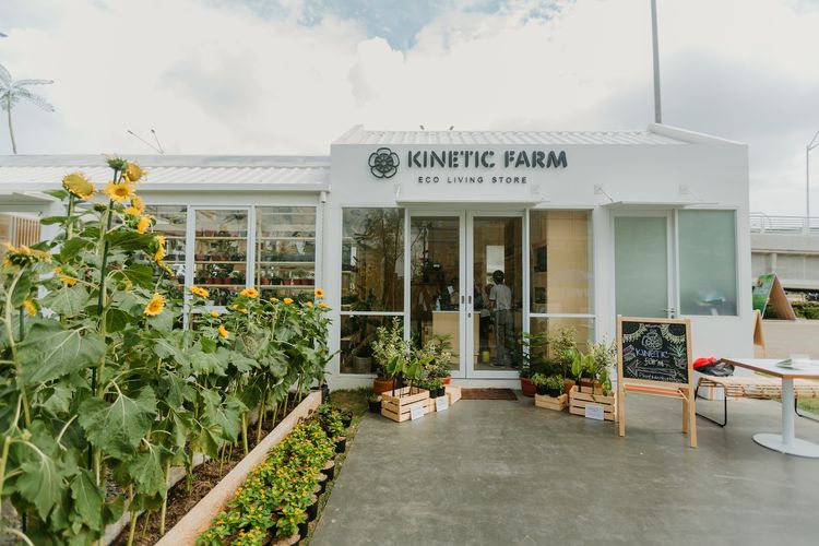 Kinetic Farm, eco living shop sekaligus kafe teh bunga di Urban Farm, PIK.
