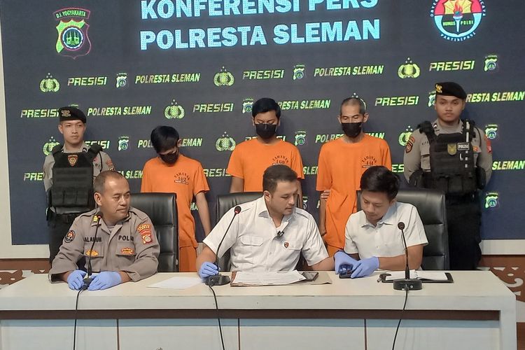 Ketiga pelaku penganiayaan pacar driver shopeefood berinsial AML, Senin (7/7/2025)