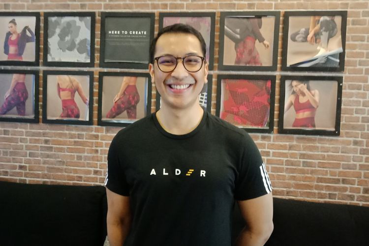 Owner Alder Fitness Boutique, Adit Lubis seusai diskusi nutrisi, Selasa (28/1/2020).