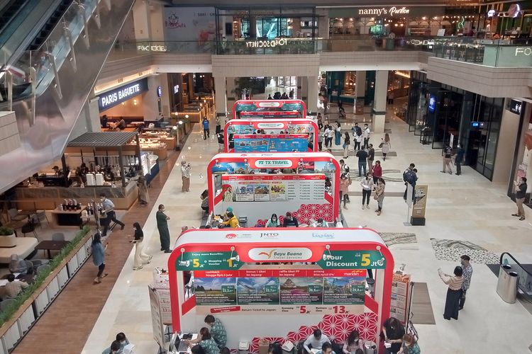 Japan Travel Fair 2023 hari pertama di Loby Food Society Mal Kota Kasablanka, Jakarta Selatan, Jumat (3/1/2023).