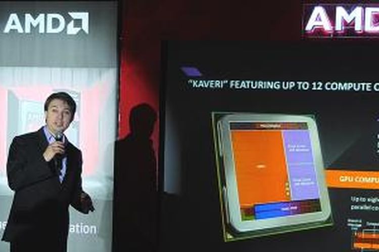 Manajer Senior Pemasaran Produk AMD Adam Kozak dalam acara peluncuran prosesor AMD Kaveri di Jakarta, Jumat (17/1/2014)