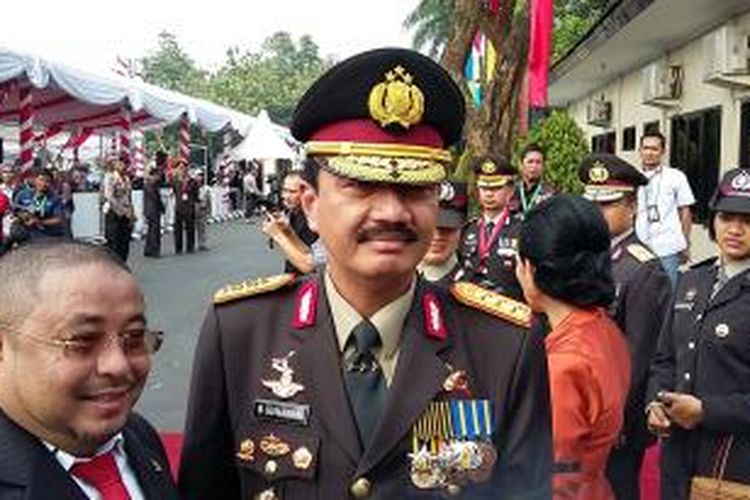 Wakil Kepala Polri Komjen Budi Gunawan, saat ditemui seusai upacara HUT ke-69 Bhayangkara di Lapangan Mako Brimob Kelapa Dua, Depok, Jawa Barat, Rabu (1/7/2015).