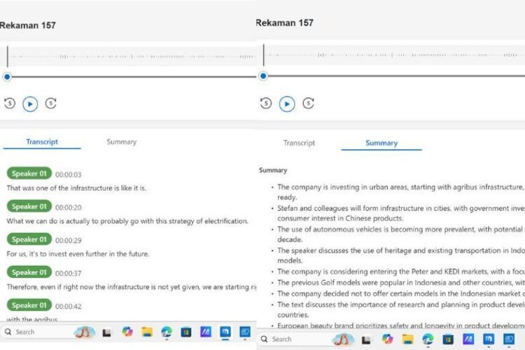 AI Meeting Minutes tidak hanya mampu merekam dan mentranskip naskah, tetapi juga merangkum rekaman atau hasil rapat. ASUS ExpertCenter P500MV. 