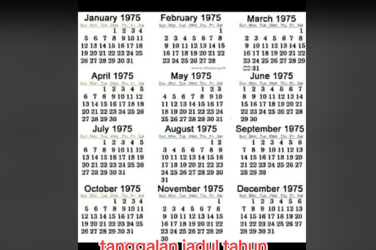 Kalender 2025 Sama Persis dengan Kalender 1975, Apa Penyebabnya