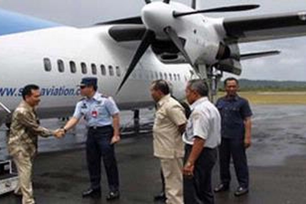 Pesawat Fokker 50 milik Sky Aviation.