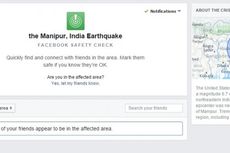 India Gempa, Facebook Aktifkan Fitur Pelacak Korban