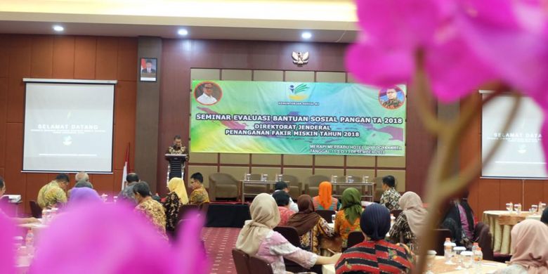 Pelaksanaan Evaluasi Bantuan Sosial Pangan 2018 di Hotel Merapi Merbabu Yogyakarta, Rabu (12/12/2018).