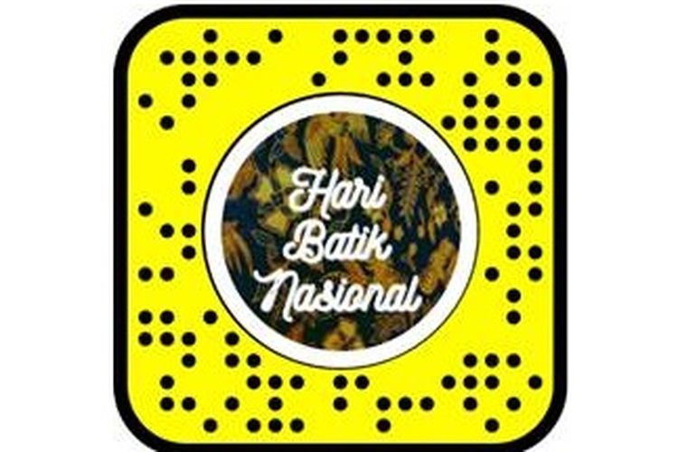 Pengguna cukup memindai Snapcode Hari Batik Nasional ini untuk bisa menggunakan fitur Lens Snapchat.