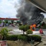 Sebuah Mobil Avanza di Kediri Terbakar Saat Antre BBM