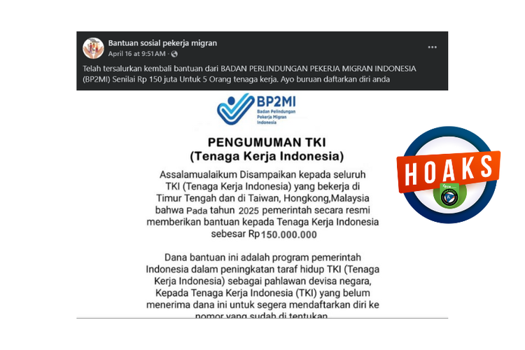 Hoaks, bantuan dana Rp 150 juta untuk pekerja migran