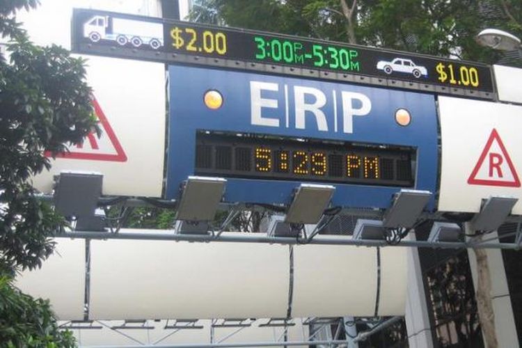Foto ilustrasi Electronic Road Pricing (ERP) di Singapura.