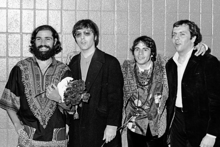 NEW YORK CITY - JUNE 28:  (L-R) Felix Cavaliere, Dino Danelli, Eddie Brigati and Gene Cornish of The Rascals attend Martin Luther King Jr. Benefit Concert on June 28, 1968 at Madison Square Garden in New York City. (Photo by Ron Galella, Ltd./WireImage) *** Local Caption *** Felix Cavaliere, Dino Danelli, Eddie Brigati;Gene Cornish