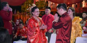 Wali Kota Agustina Wilujeng saat menghadiri perayaan Imlek Vaganza 2026 di Klenteng Agung Sam Poo Kong, Kota Semarang, Jawa Tengah, Minggu (15/2/2026).