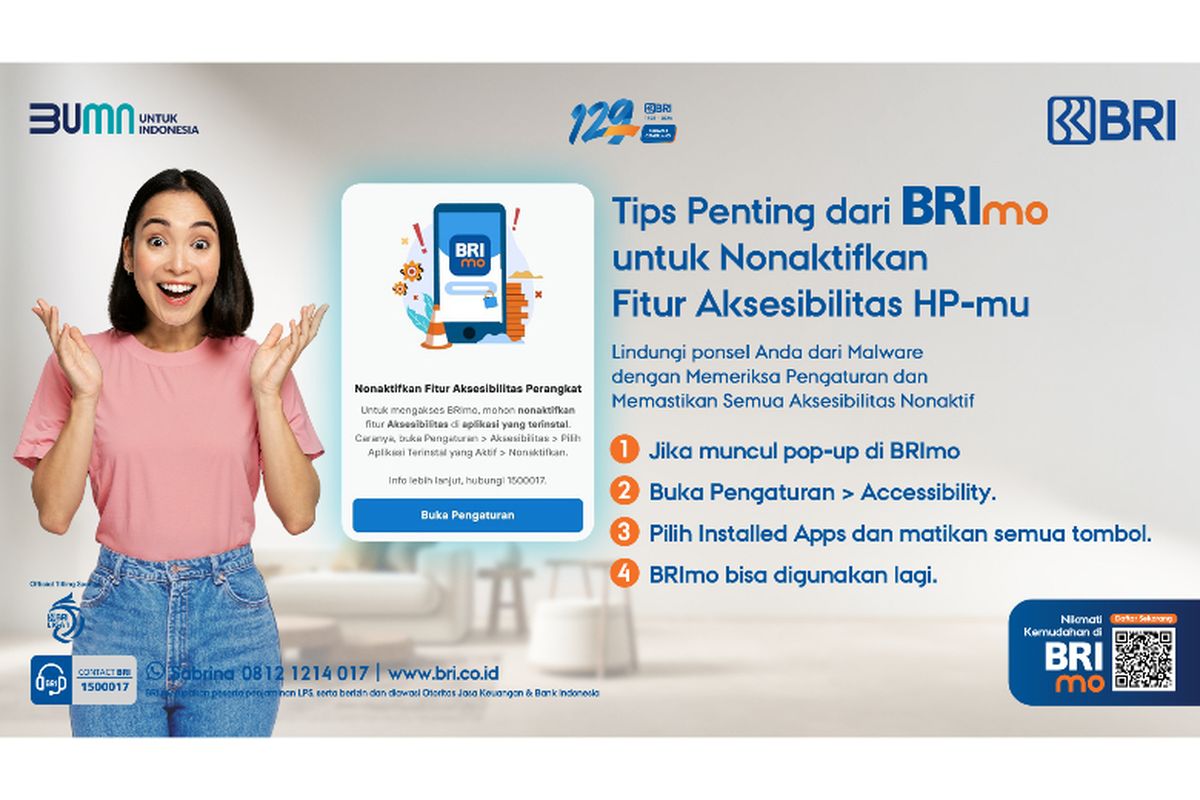 Cara menonaktifkan fitur aksesibilitas di ponsel untuk keamanan BRImo 