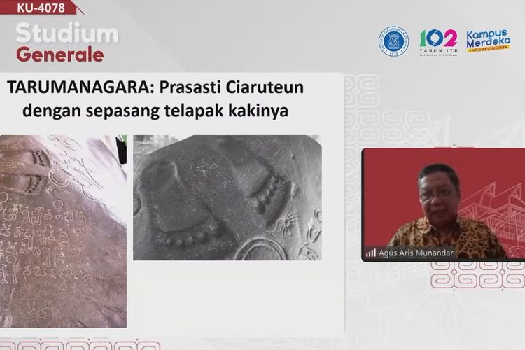 Pakar Arkeolog Prof. Dr. Agus Aris Munandar, M.Hum., saat menjadi narasumber pada Studium Generale Institut Teknologi Bandung (ITB).