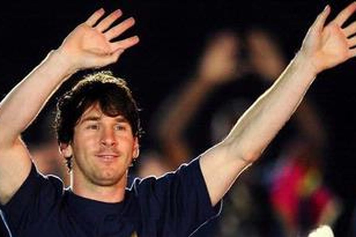 Penyerang Barcelona, Lionel Messi