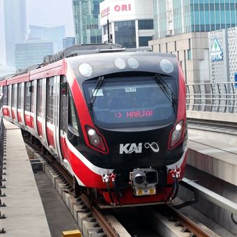 Ilustrasi LRT Jabodebek. Jadwal terbaru LRT Jabodebek berlaku mulai 16 Januari 2024.