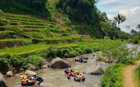 Tubing Down the River at Sindangkasih Garut Tourism Village