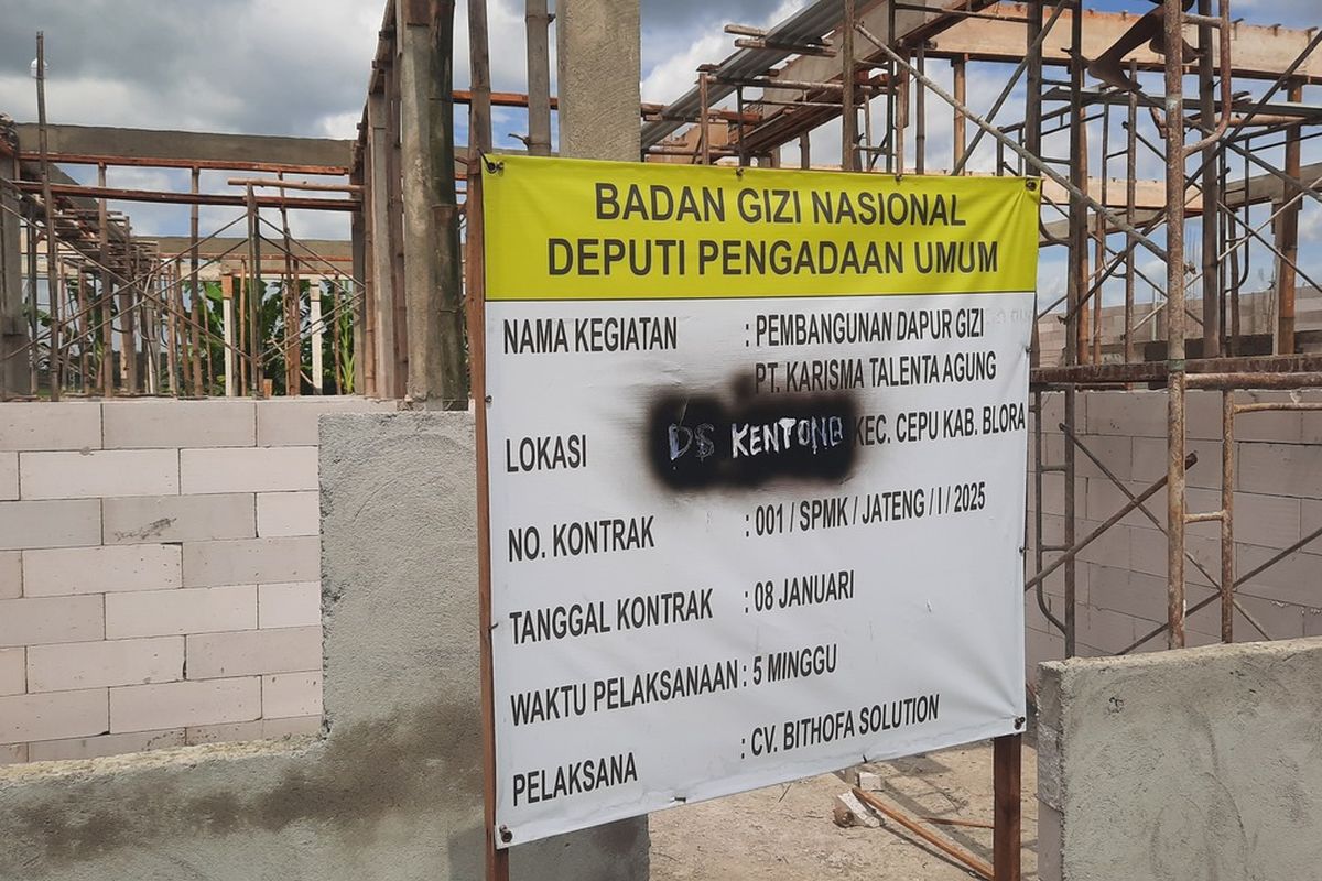 Dapur Makan Bergizi Gratis Dibangun di Blora, Sewa Lahan Rp 20 Juta per Tahun