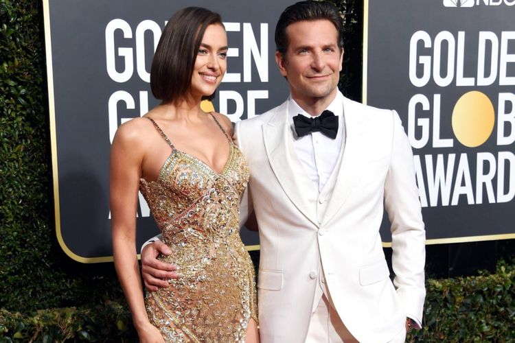 Aktor Bradley Cooper bersama model Irina Shayk ketika menghadiri Golden Globe 2019, Minggu (6/1/2019) malam waktu setempat.