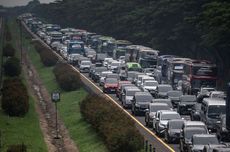 H2 Lebaran, Lalu Lintas Arus Mudik di Jalan Tol Masih Ramai