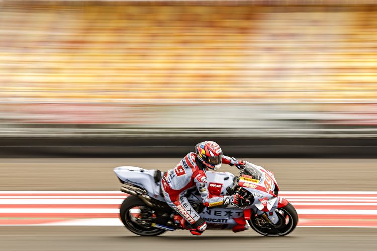Fabio Di Giannantonio saat sesi latihan bebas pada MotoGP Indonesia 2022