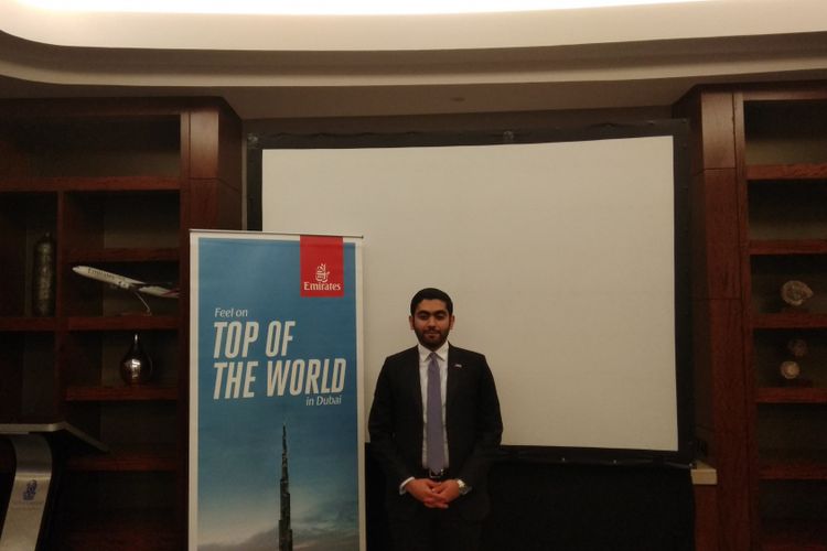 Country Manager of Emirates Airlines for Indonesia, Rashid Al Ardha dalam acara Media Roundtable session di Jakarta, Rabu (6/12/2017). Rashid menggantikan Satish Sethi untuk jabatan Country Manager of Emirates Airlines for Indonesia.