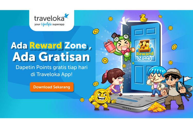 Fitur Reward Zero yang ada di Traveloka tawarkan poin yang bisa ditukar dengan kupon diskon dan promo. 