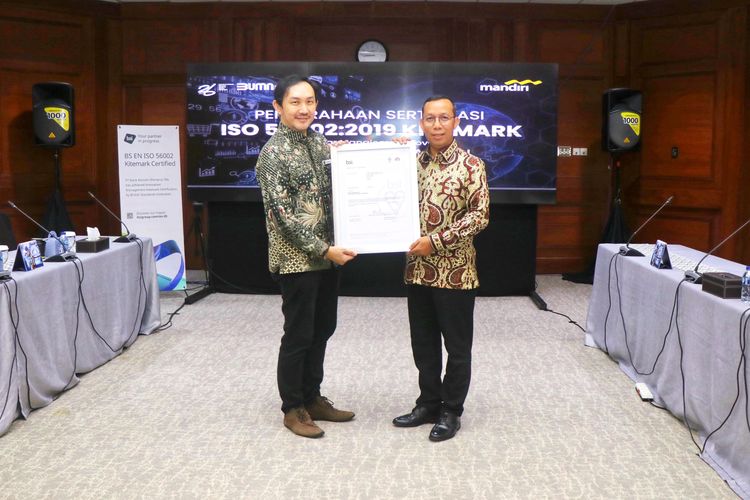 Bank Mandiri berhasil meraih sertifikasi ISO 56002 Kitemark atas penerapan sistem manajemen inovasi yang telah sesuai dengan standar internasional.
