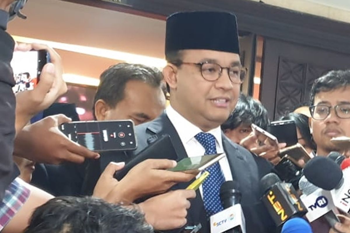 Gubernur DKI Jakarta Anies Baswedan di Gedung DPRD DKI Jakarta, Kamis (22/8/2019)