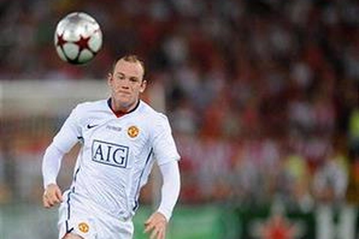 Penyerang Manchester United, Wayne Rooney.