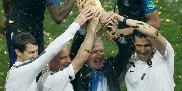 Perancis menjadi juara Piala Dunia 2018, Didier Deschamps masuk buku sejarah Piala Dunia, 15 Juli 2018. 