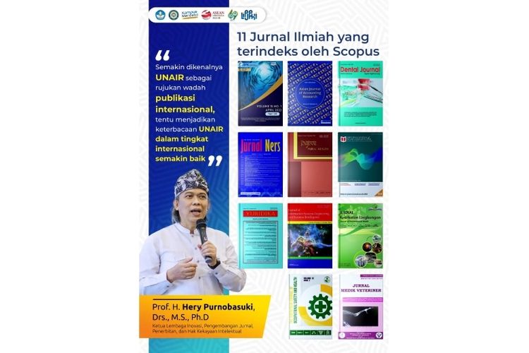 Total, 11 jurnal ilmiah Unair yang sudah terindeks Scopus.