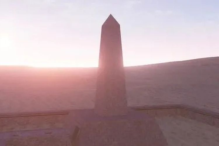 Kuil matahari yang ditemukan terkubur di gurun Mesir setelah hilang 4.500 tahun. [National Geographic/Windfall Films/MCPR Via The Sun]