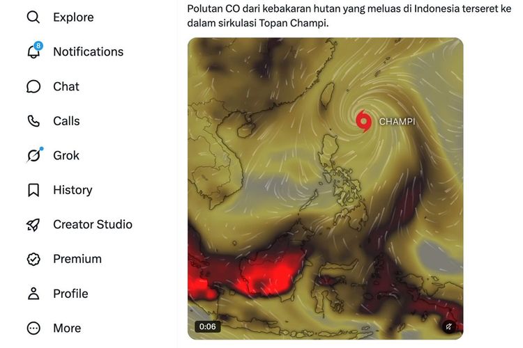 Benarkah Topan Champi Bisa Sedot Asap Karhutla di Indonesia? Ini Penjelasan Pakar