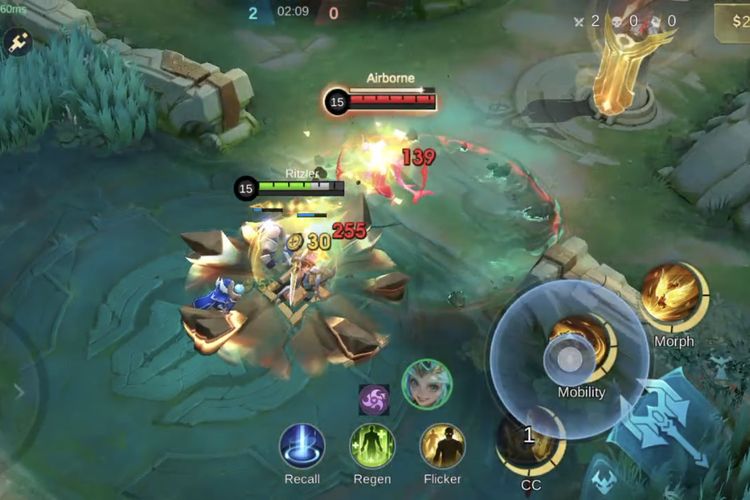 Efek skill Leap of Faith di Freya di Mobile Legends 2.1.30.