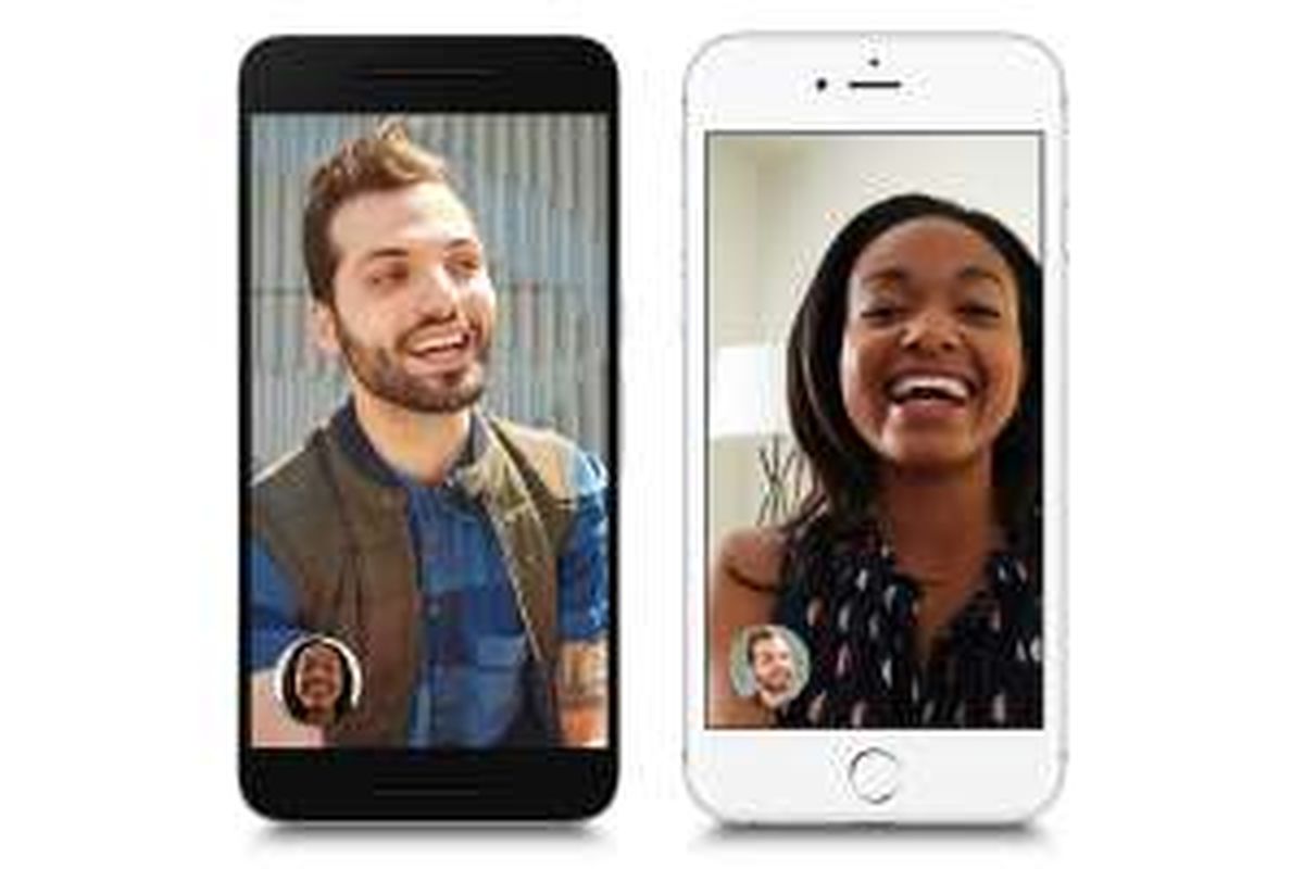 Antarmuka Google Duo di Android dan iOS.